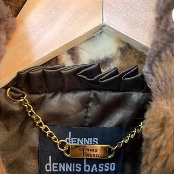 Dennis Basso Brown Leopard Faux Fur Jacket - Picture 3 of 5